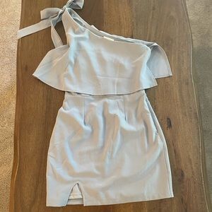 Superdown one shoulder tie dress with leg slit